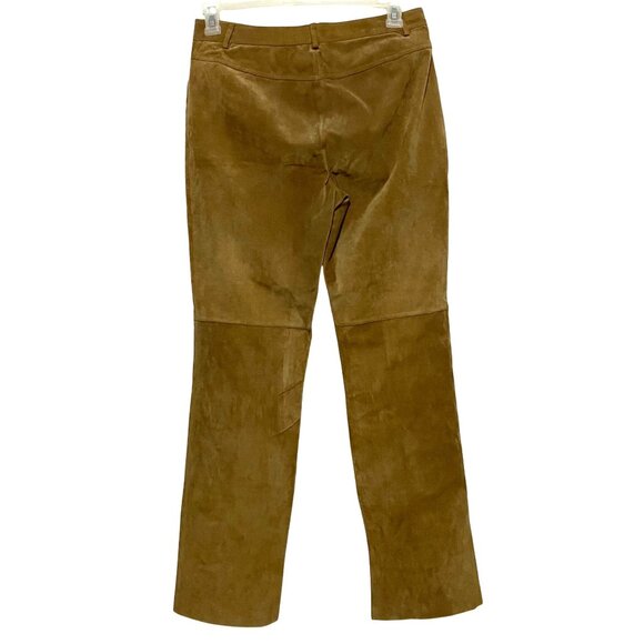Vtg Territories Suede Leather Pants Women Size 8 Tan Western Boho Cozy Fall Edgy - Picture 4 of 6